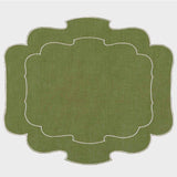 La Gallina Matta Parentesi Placemats | Green/White - Set of 12