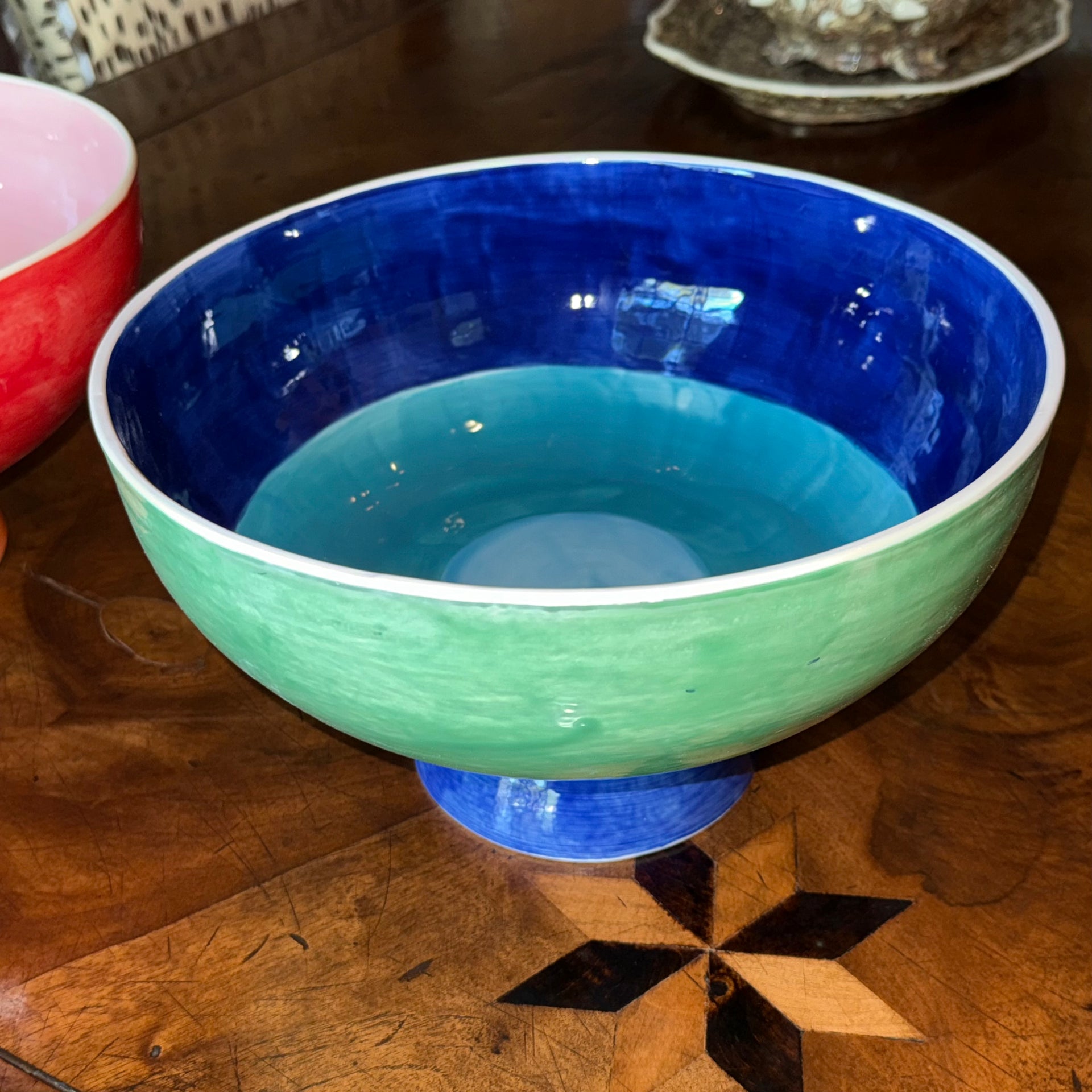 Color Field Footed Fruit Bowl | Handmade Candyland Ceramic Bowl