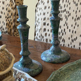 Marbled Candlesticks Pair