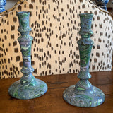 Marbled Candlesticks Pair