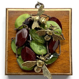 Wooden Frame with Bees on Beads