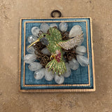 Painted Frame with Hummingbird on Necklace