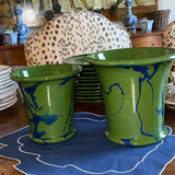 Christopher Spitzmiller Ceramic Cachepot | Green & Blue