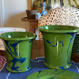 Christopher Spitzmiller Ceramic Cachepot | Green & Blue