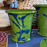 Christopher Spitzmiller Ceramic Cachepot | Green & Blue