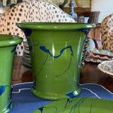 Christopher Spitzmiller Ceramic Cachepot | Green & Blue