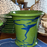 Christopher Spitzmiller Ceramic Cachepot | Green & Blue