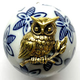 Ceramic Ball with Owl / Slight Imperfections