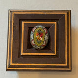 Wooden Frame with Micro Mosaic Brooch