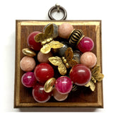 Wooden Frame with Butterflies on Beads