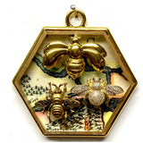 Acrylic Frame with Bees on Map / Slight Imperfections