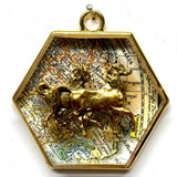 Acrylic Frame with Horses on Map / Slight Imperfections
