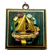 Painted Frame with Sailboat on Beads