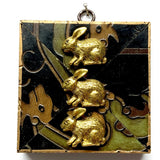 Coromandel Frame with Trio of Rabbits