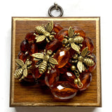 Wooden Frame with Napoleonic Bees on Beads