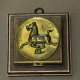 Wooden Frame with Horse Compact and Dog inside!