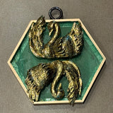 Acrylic Frame with Marbled Paper with Double Swans