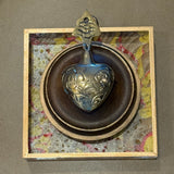Acrylic Frame with Marbled Paper with Brass Heart