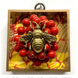 Acrylic Frame with Grande Bee on Beads / Slight Imperfections