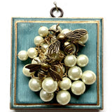 Painted Frame with Bees on Pearls
