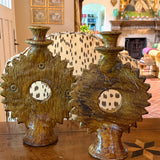 Moroccan Sculptural Candle Holder | Yellow Ochre