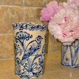 Laura Winstone Round Flower & Bird Vase