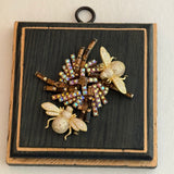 Painted Frame with Brooch and Sparkle Bees