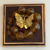 Wooden Frame with Butterfly on Beads