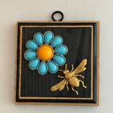 Painted Frame with Italian Bee and Flower Brooch