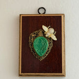 Wooden Frame with Sparkle Bee on Brooch