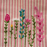 Kitchen Towel | Spring Flowers on Pink Stripe