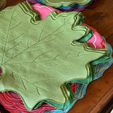 La Gallina Matta Maple Leaf Placemat | Green Set of 12