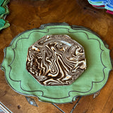La Gallina Matta Parentesi Oval Placemats | Green/Brown - Set of 12