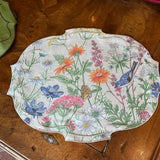 La Gallina Matta Parentesi Oval Placemats | Blooming Flowers Natural - Set of 12