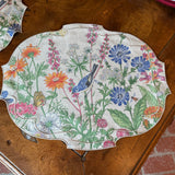 La Gallina Matta Parentesi Oval Placemats | Blooming Flowers Natural - Set of 12