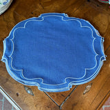 La Gallina Matta Parentesi Oval Placemats | Denim/White - Set of 12