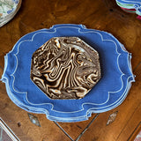 La Gallina Matta Parentesi Oval Placemats | Denim/White - Set of 12