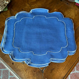 La Gallina Matta Parentesi Placemat | Denim/White - Set of 12