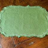 La Gallina Matta Ninette Placemats | Green/White/Artichoke - Set of 12