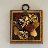 Bourbon Barrel Frame with Beads and Bees