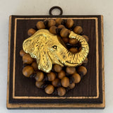 Wooden Frame with Elephant on Beads