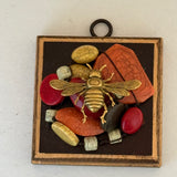 Wooden Frame with Italian Bee on Beads