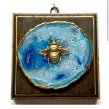 Wooden Frame with Grande Bee on Agate