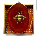 Acrylic Frame with Grande Bee on Agate / Slight Imperfections