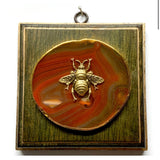 Painted Frame with Grande Bee on Agate