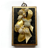 Bourbon Barrel Frame with Sparkle Bees on Brooch