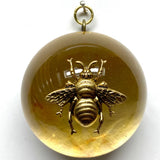 Acrylic Dome Frame with Grande Bee on Marbled Paper / Slight Imperfections