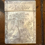 Antique Mother of Pearl Engraved Card Case