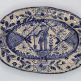 Decorative Blue Platter with Gardener | Lisa Sandner