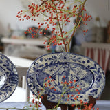 Decorative Blue Platter with Gardener | Lisa Sandner